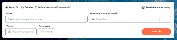 Direct Ferries shopping basket screenshot