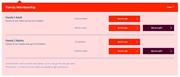 English Heritage Membership shopping basket screenshot