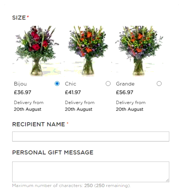 Appleyard Flowers shopping basket screenshot