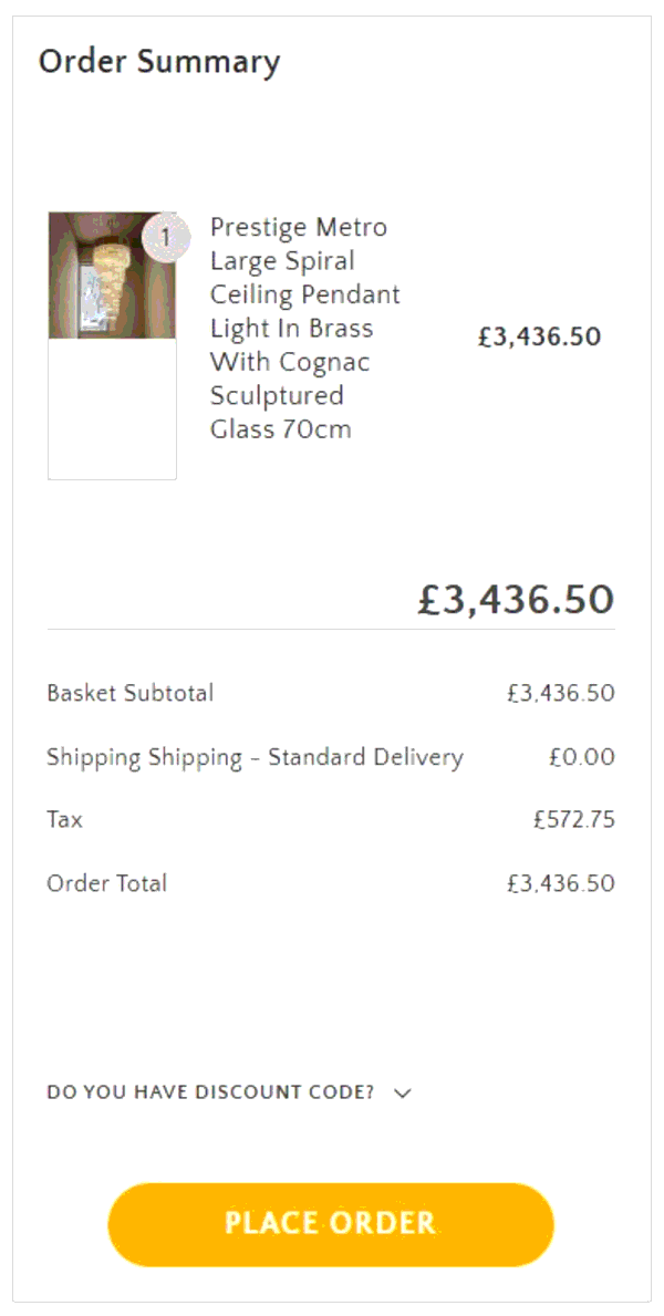 Lights 4 Living shopping basket screenshot