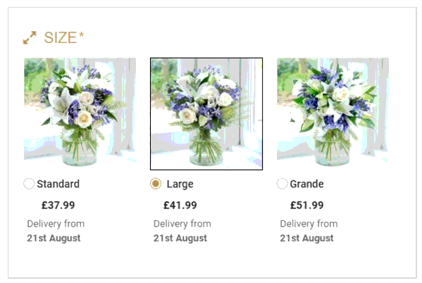 Blossoming Gifts shopping basket screenshot