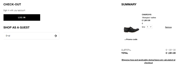 Julian Fashion shopping basket screenshot