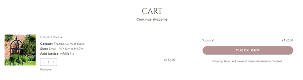 Agriframes shopping basket screenshot