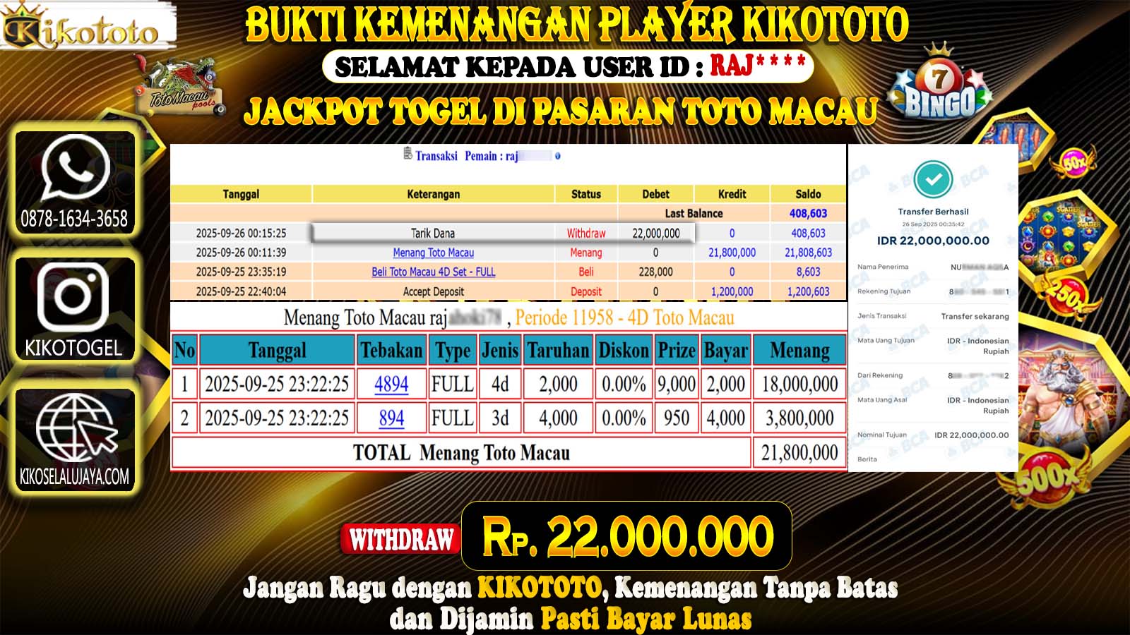 LAGI - LAGI !! MENANG BESAR DI TOGEL PASARAN TOTO MACAU 5D SEBESAR Rp 15.000,000 LANGSUNG DAN TANPA BASA BASI DI BAYAR KIKOTOTO !!!