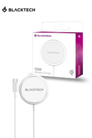 BLACKTECH 15W 2in1 Magnetic + Normal Qi Wireless Charger White