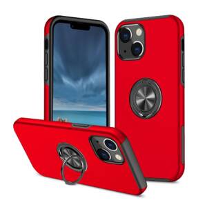 Magnetic Ring Holder Shockproof Cover Case for iPhone 14 - Red