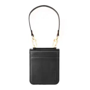 wallet style case with strap for Samsung Z Flip7 in black color