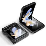 ring holder stand case for Z Flip7 in black color
