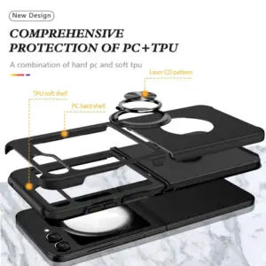 Protective case with ring holder for Samsung z Flip7