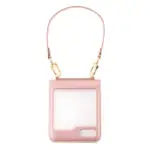 wallet style case with strap for Samsung Z Flip7 in Rose gold color