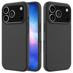 IPhone 17 Pro Max Liquid Silicone Case With Soft MicroFiber - (Black) BLACKTECH