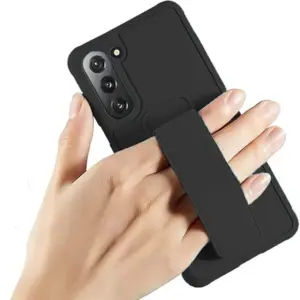 Black case with stand and holding features for Samsung A14