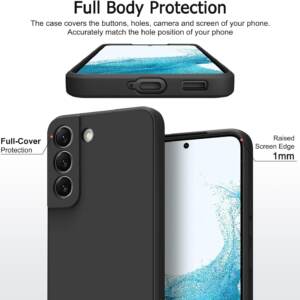 Samsung S22 protective silicone case in black color