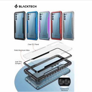 Heavy duty case for Samsung S22 clear case with colorful edges