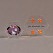 Two hexagon acrylic embedment awards one with cast pennies the other with cast printed Deep Impact design.