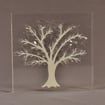 Front view of 7" square acrylic embedment award with Tree of Life cast into crystal clear acrylic.