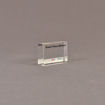 Angle view of 2" x 3" rectangle acrylic embedment award with medical tissue markers cast in acrylic.