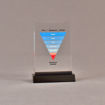 Front view of 3 1/2" x 5" rectangle acrylic embedment award with maximum results graph cast into acrylic.