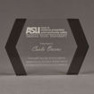 Front view of ColorCast™ 9" Edges Acrylic Award with transparent grey color highlight showing trophy laser engraving.