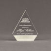 Front view of Composites™ 6" Peak Acrylic Award with Sanded White Pepper Staron® accent showing trophy laser engraving.