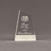 Front view of Composites™ 6" Apex Acrylic Award with Sanded White Pepper Staron® accent showing trophy laser engraving.