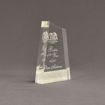 Side view of Composites™ 6" Apex Acrylic Award with Sanded White Pepper Staron® accent showing trophy laser engraving.