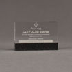 Front view of Composites™ 6" Rectangle Acrylic Award with Sanded Black Onyx Staron® accent showing trophy laser engraving.