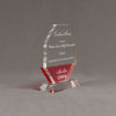 Side view of Lucent™ 7" Lambent Acrylic Award with translucent cardinal color highlight showing trophy laser engraving.