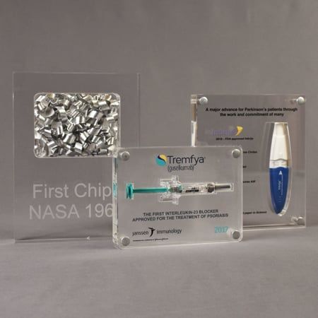 Acrylic Award Clear Rectangle Block Plaque - Fast Shipping - Award