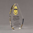 Side view of 8" Aspect™ Crescent Acrylic Award featuring full color printed border patrol logo and text.