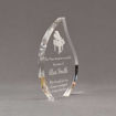 Side view of 7" Aspect™ Flame™ Acrylic Award featuring laser engraved piano and appreciation award text.