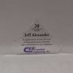 Front view of 5" Aspect™ Flat Peak™ Acrylic Award featuring full color printed CEI logo and 20 year service award text.