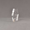 Side view of 4" Aspect™ Hexagon™ Acrylic Award featuring CVS logo laser engraved with Genuine Care Award text.