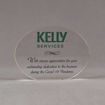 Front view of Aspect™ 5" Oval™ Acrylic Award featuring full color Kelly Services logo and sincere appreciation text.