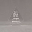 Front view of Aspect™ 6" Peak™ Acrylic Award featuring laser engraved Kare Bear logo and outstanding service leadership text.