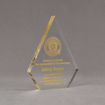 Angle view of Aspect™ 7" Peak™ Acrylic Award featuring printed American Legion logo and Award of Gratitude text.