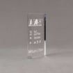 Side view of Aspect™ 6" Rectangle™ Acrylic Award featuring laser engraved FAST logo with 25 Year Member text.