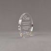 Side view of Aspect™ 5" Round™ Acrylic Award featuring laser engraved 12 Years of Service logo and retirement text.