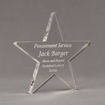 Angle view of Aspect™ 8" Shooting Star™ Acrylic Award featuring laser engraved text Procurement Services Award.