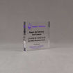 Angle view of Aspect™ 4" Square™ Acrylic Award featuring Grand Canyon College logo printed in full color and Lopes for Literacy text.