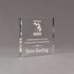 Angle view of Aspect™ 5" Square™ Acrylic Award featuring laser engraved Michigan Agriculture logo and outstanding contributions text.