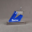 Front view of 80 Square Inch Elite Series LaserCut™ Acrylic Award with custom shape of Catholic Teacher Education Star logo.