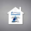 House Shaped Acrylic Plaque 8" made of white acrylic and printed with American Home Mortgage logo and text.