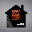 House Shaped Acrylic Plaque 11" made of black acrylic and printed with SPFA National Industry Excellence Awards.