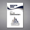 Rectangle Shaped Acrylic Plaque 12" made of white acrylic and printed with Cajun Constructors Benefactor Award logo and text.