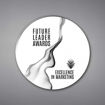 Round Shaped Acrylic Plaque 10" made of white acrylic and printed with Future Leaders Awards and Excellence in Marketing logo printed.