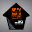 Slant House Shaped Acrylic Plaque 12" made of black acrylic and printed with SPFA National Industry Excellence Awards.