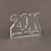 Angle view of the Wyyerd Financial Appreciation Awards featuring laser cutting and engraving.