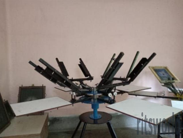 4 color  4 station frame adjustable T Shirt Printing Machine