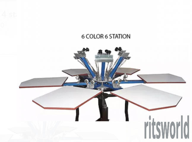 6 color 6 station T Shirt Printing Machine